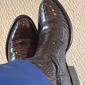 Tecovas "Marshall" Nile crocodile boots 9 1/2 D in Coffee